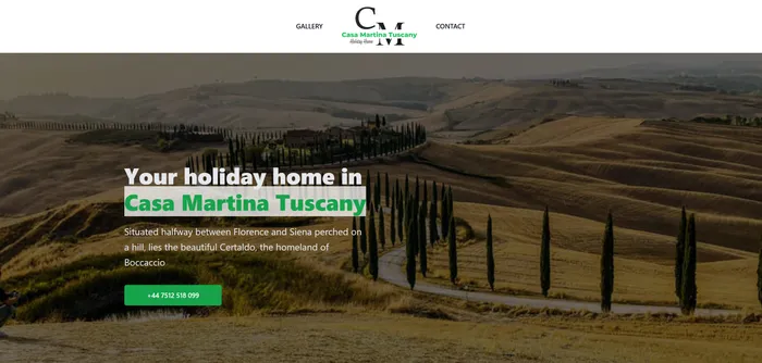 Image of the Casa martina tuscany marketing site